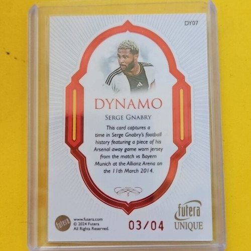Futera Unique Dynamo Serge Gnabry Worn Patch 03/04 2024