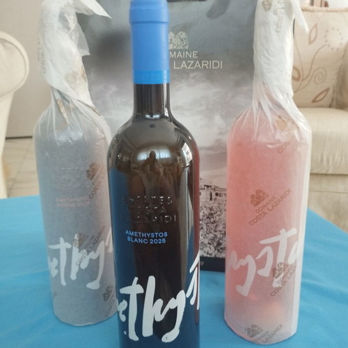 Amethystos Wine Set New 3 Bottles White Red Rosé with Gift Bag