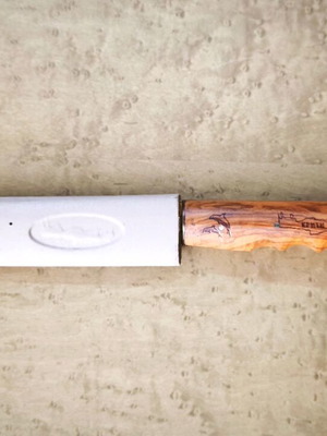 Traditional Cretan Knife with Olive Wood Handle and Sheath 24 cm like new