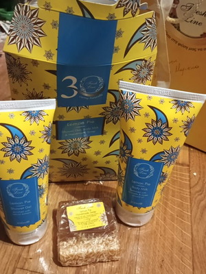 Fresh Line Lemon Pie cosmetics new set with shower gel, body milk, handmade soap