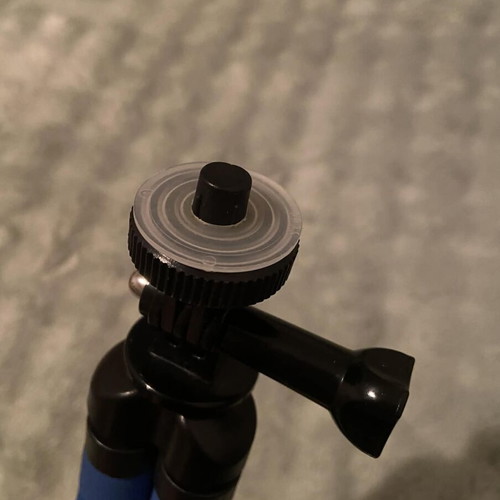 Flexible mini tripod for camera used, blue, aluminum