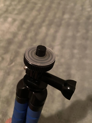 Flexible mini tripod for camera used, blue, aluminum
