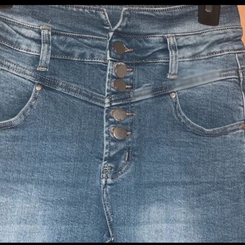 Skinny jeans high waist with buttons, like new, blue, size S
