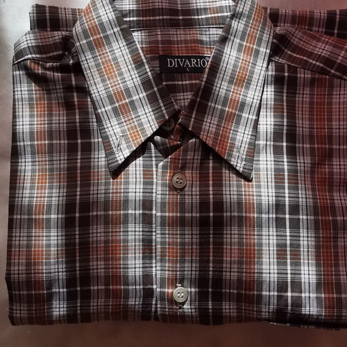 Divario men's short-sleeve checkered shirt size L like new