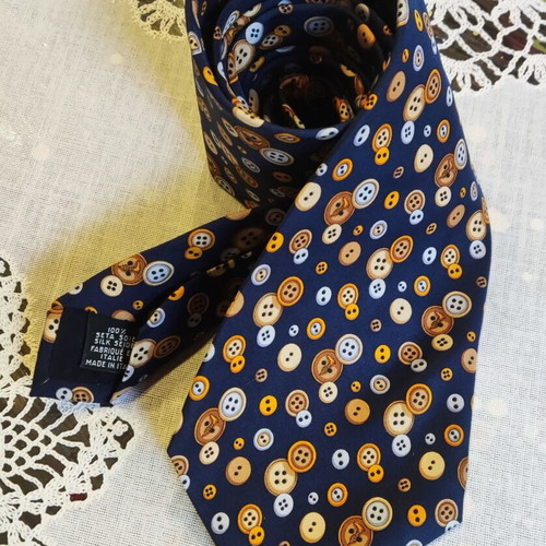 Trussardi Vintage Silk Tie Blue Patterned Like New
