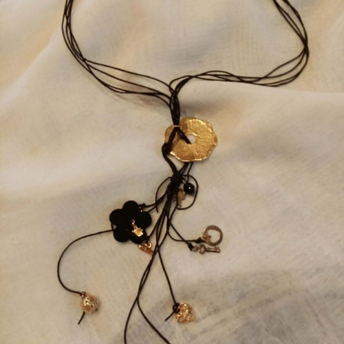 Long necklace with charms like new, 45cm