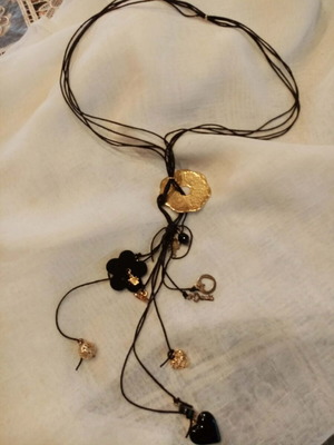 Long necklace with charms like new, 45cm