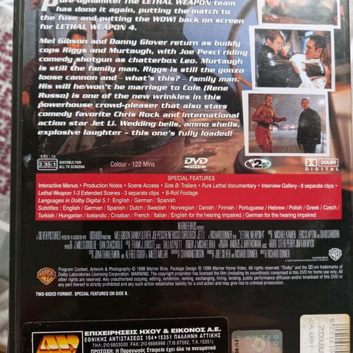 Lethal Weapon 4 DVD like new, subtitles, action crime thriller