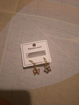 Butterfly earrings new, gold-colored
