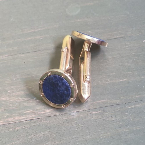 Harvie & Hudson Knightsbridge cufflinks like new, blue stone, gold finish