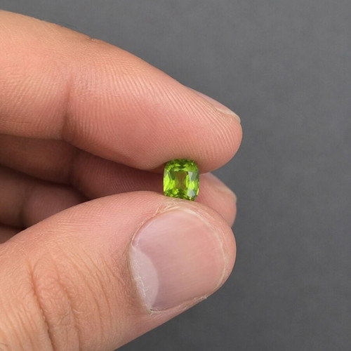Natural Peridot 2.93 ct Cushion Modified Octagon Cut ALGT Certified