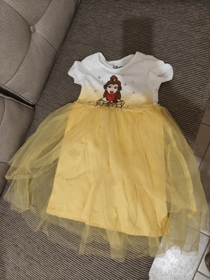 Sinsay yellow dress for girl 5 years like new, size 116 cm