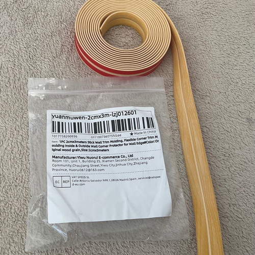 PVC corner strip 2 cm x 3 m with original wood grain, new