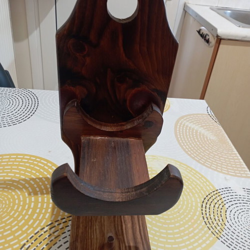 Vintage wooden stand with small barrel holder