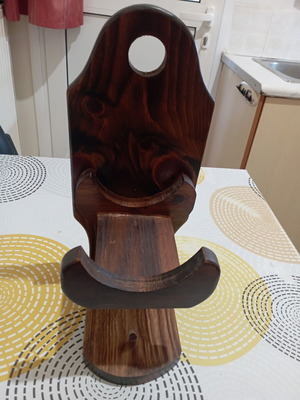 Vintage wooden stand with small barrel holder