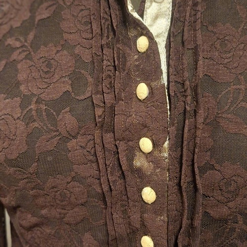 Fitted shirt size M like new brown elastic lace with cream details