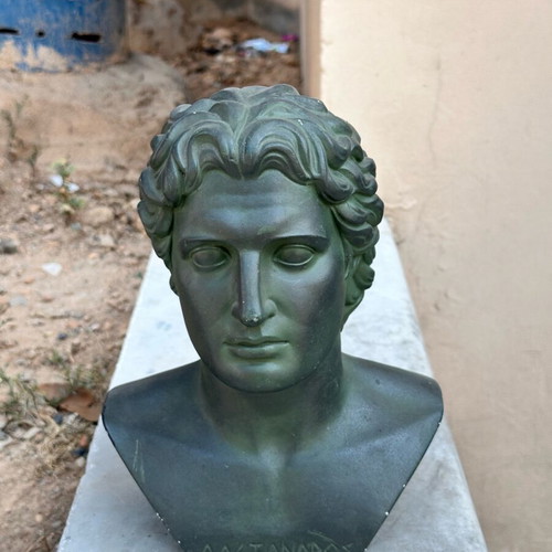 Bust of Alexander the Great used with bronze patina finish
