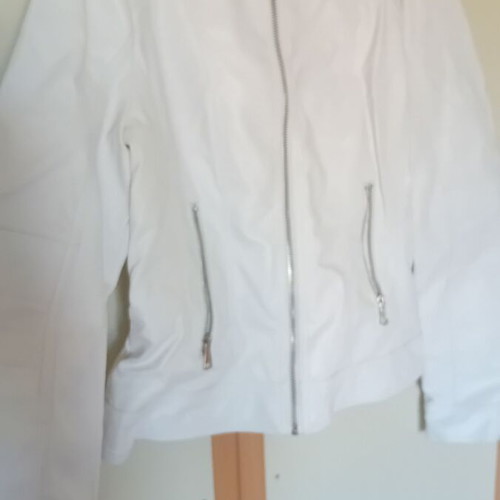 Leather jacket new, white, size L