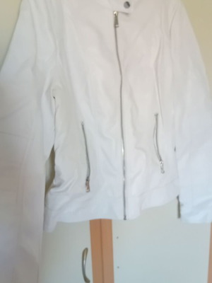 Leather jacket new, white, size L
