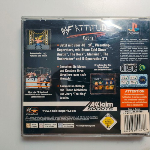 Wwf Attitude PlayStation PS1 game used, fully functional