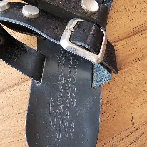 Sante women's sandals used, genuine leather, black, size 37