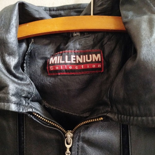 Vintage Leather Millenium Jacket Large with Genuine Lamb Leather and Natural Fur