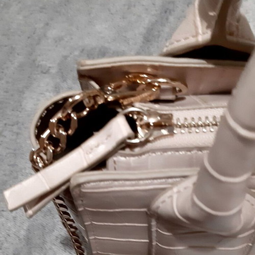 Zara beige handbag with animal print and long strap, new