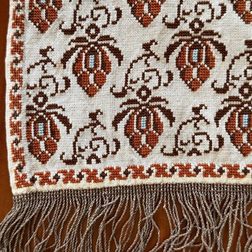 Handmade woven vintage boho table runner like new
