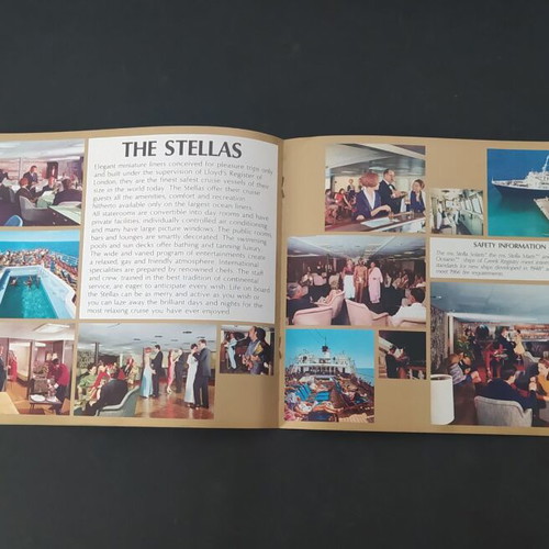 Sun Line cruise ships brochure 1970 Stella Maris Oceanis Solaris