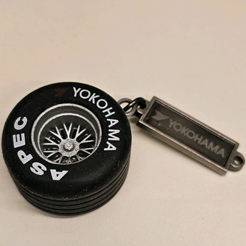 Yokohama F1 Tire Keychain like new, black and silver