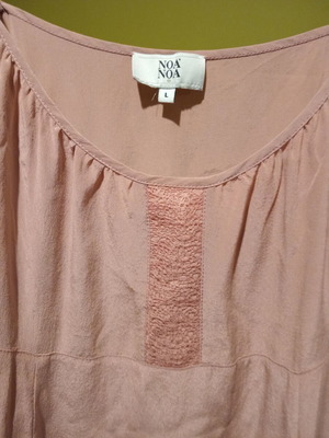 Noa Noa midi dress new, 100% silk, size L, pink