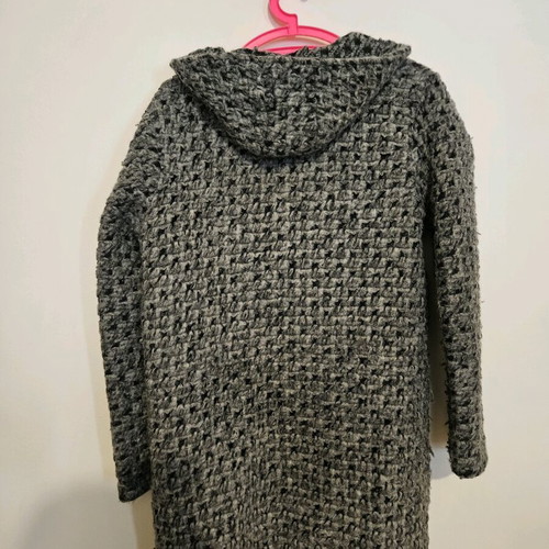 Hooded coat gray used, size S