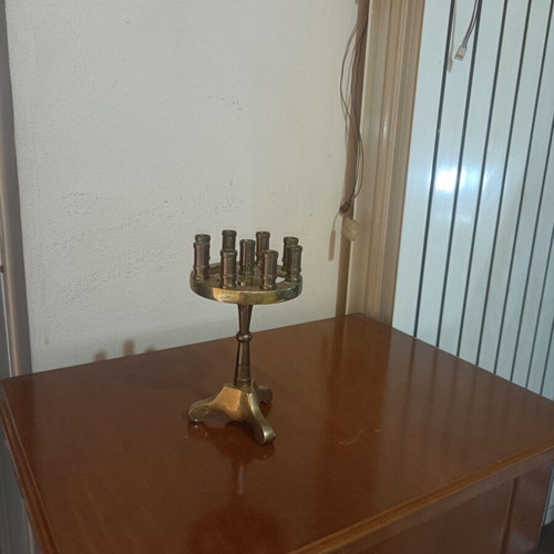 Vintage brass church candle holder with 9 positions used
