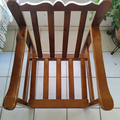 Wooden Swedish armchair used, solid wood