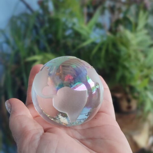Crystal Sphere Globe with World Map Pattern