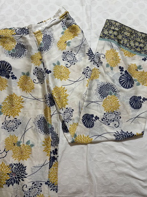 ZARA satin wide-leg pants, size M, colorful