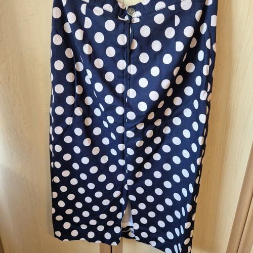 Vintage blue polka dot skirt like new with white dots