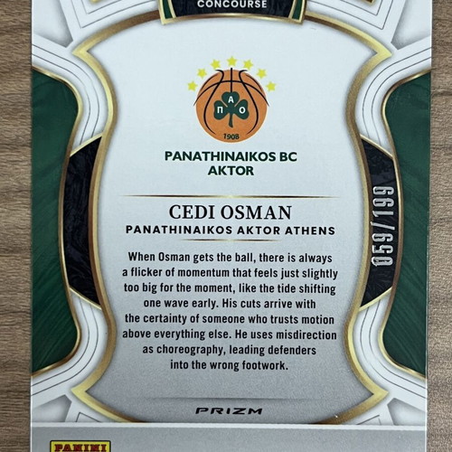 2025-26 Panini Select Euroleague Basketball Card Cedi Osman like new
