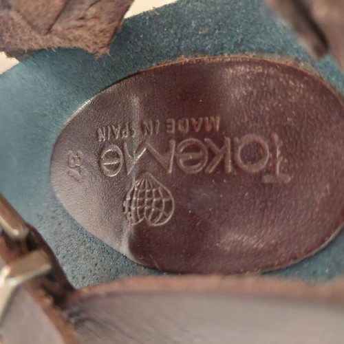 Take Me leather sandals used, blue and brown, size 37