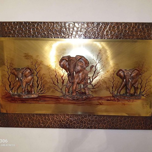 Chalcography painting used with elephant motif