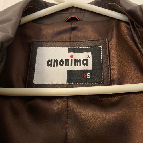 Anonima leather coat burgundy new, size S