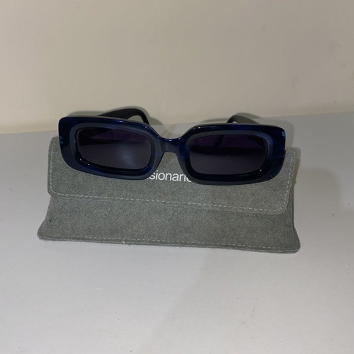 Visionario blue acetate sunglasses with rectangular lenses