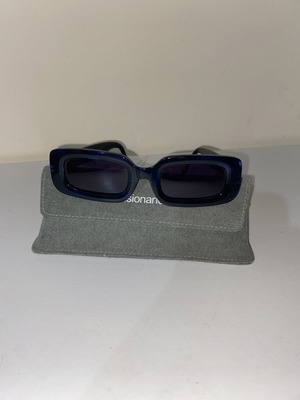 Visionario blue acetate sunglasses with rectangular lenses