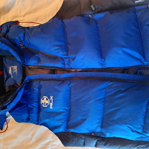 Polo Ralph Lauren RLX Leather Vest like new, blue, down-filled