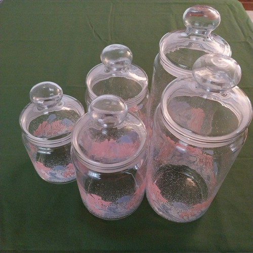 Luminarc France storage jars like new, set of 5 pieces