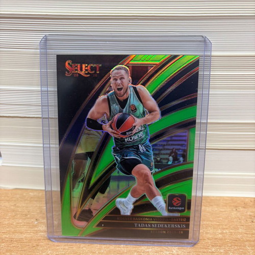Tadas Sedekerskis 2025-26 Select EuroLeague Courtside Neon Green card new