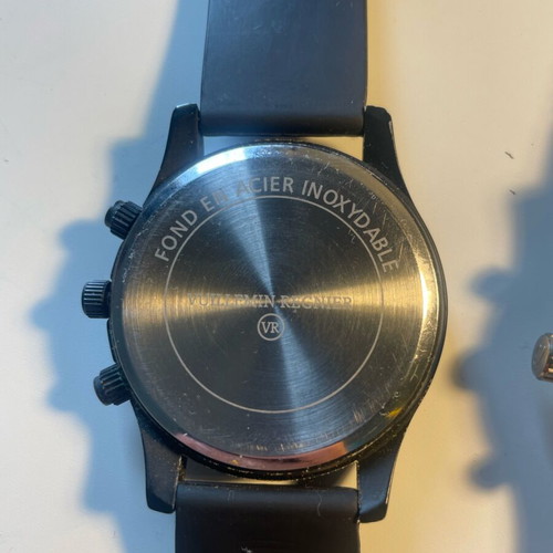Set of 2 men's Lip and Vuillemin Regnier watches used, black