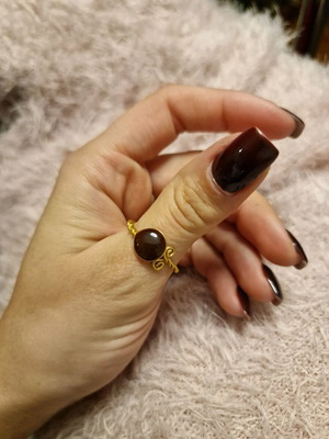 Ring with liquid glass new handmade