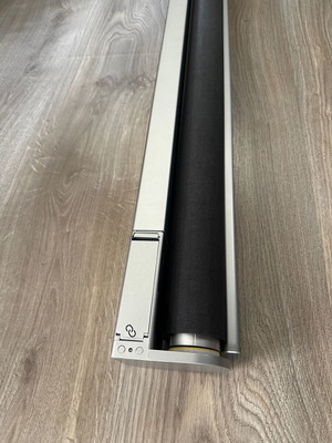 Roller blind used, dark gray shade