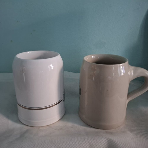 Ceramic Beer Mugs 0.5L New, Warsteiner and Jever Pilsener